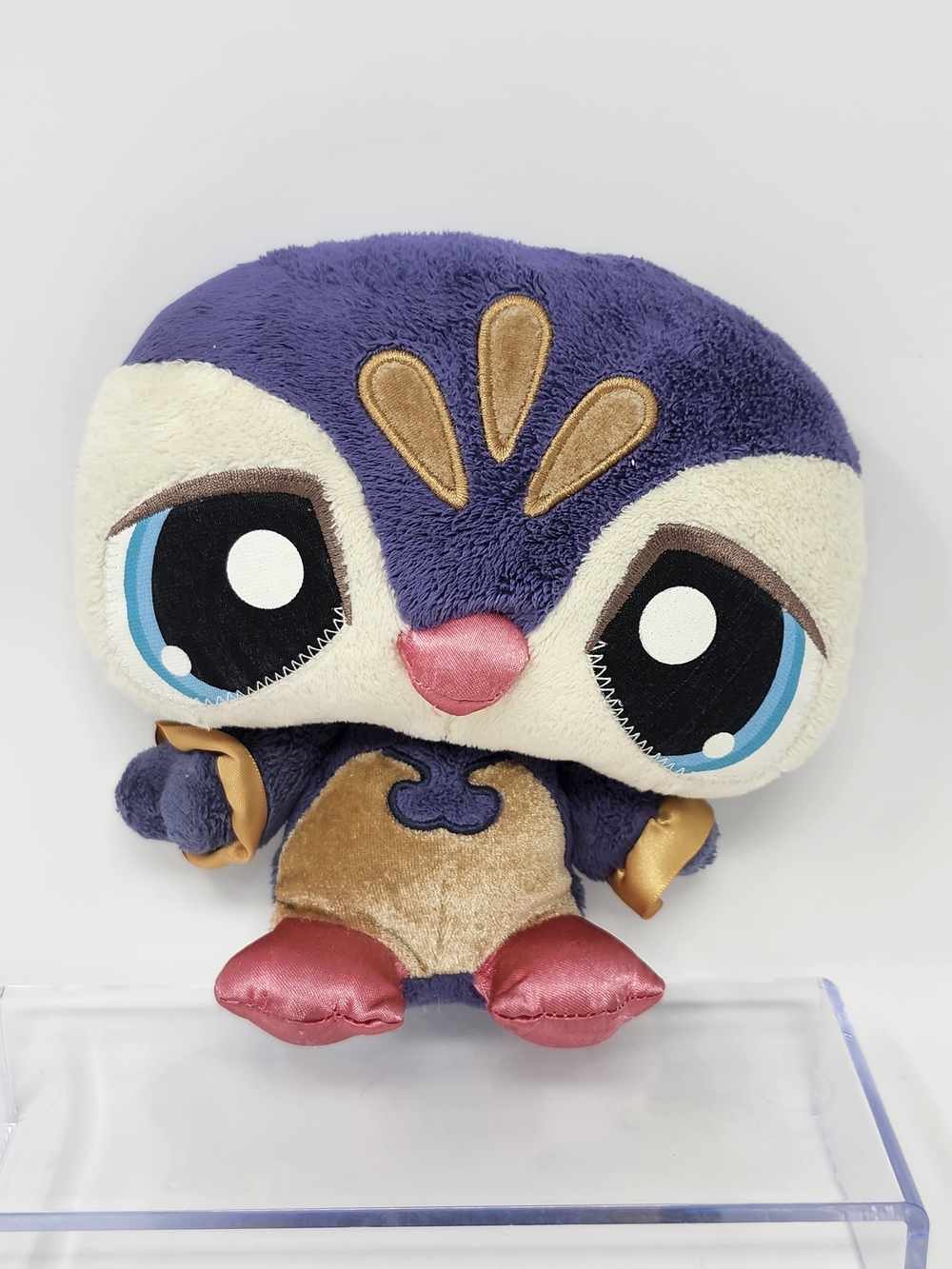 Littlest Pet Shop LPS Sassiest Penguin Plush 2008 Hasbro Vintage Purple Penguin
